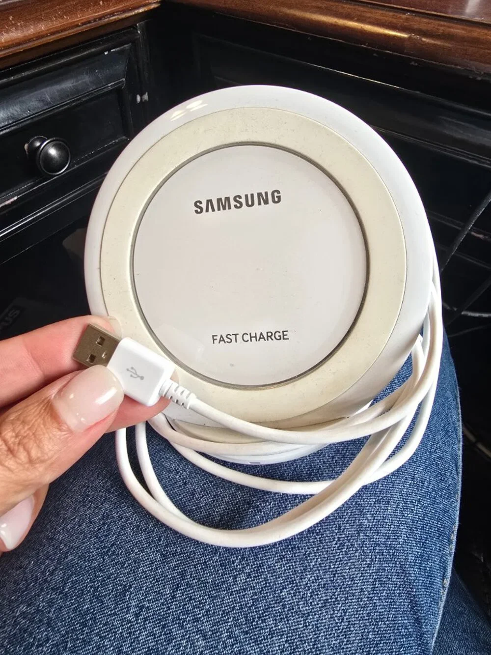 Genuine Samsung Fast Charge Wireless Charging Pad White EP-PN920 Qi Phone Charge